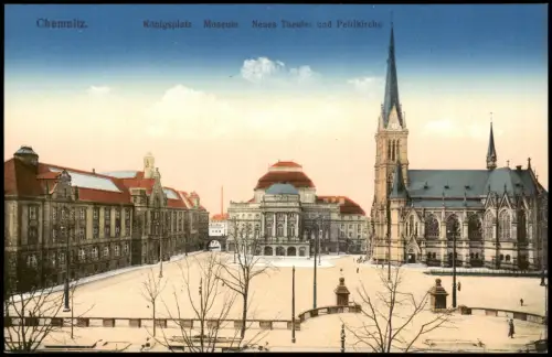 Ansichtskarte Chemnitz Königsplatz 1914