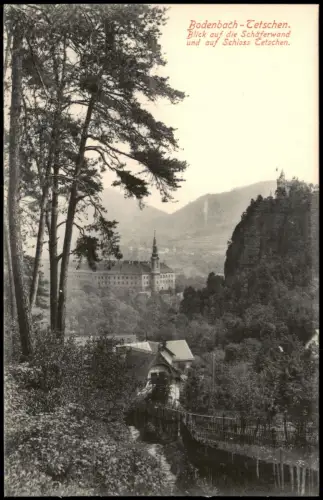 Postcard Tetschen-Bodenbach Decín Blick auf die Schäferwand 1914