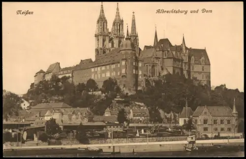 Ansichtskarte Meißen Albrechtsburg Hafen 1914