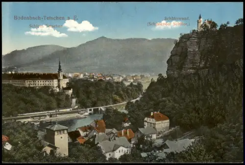 Postcard Tetschen-Bodenbach Decín Stadt Schäferwand 1914