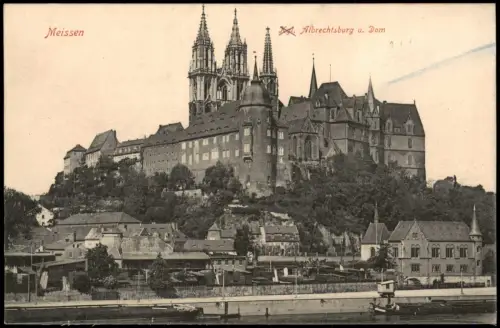 Ansichtskarte Meißen Albrechtsburg Hafen 1914