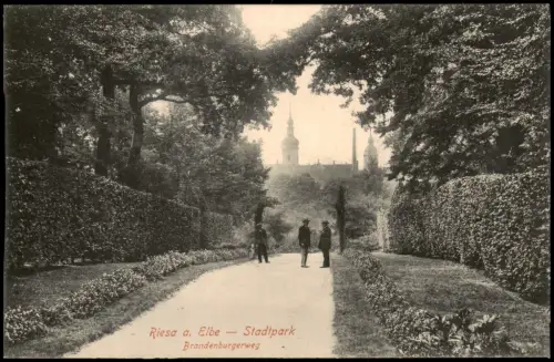 Ansichtskarte Riesa Stadtpark, Brandenburgerweg 1914