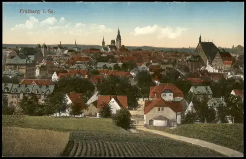 Ansichtskarte Freiberg (Sachsen) Partie an der Stadt 1914