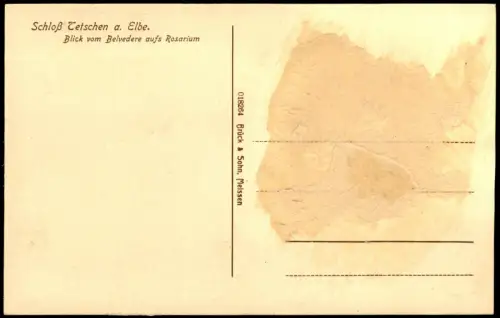 Tetschen-Bodenbach Decín Schloß - Blick vom Belvedere aufs Rosarium 1912