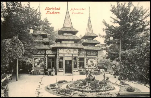 Fischern-Karlsbad Rybáře Karlovy Vary Japanischer Pavillon 1913