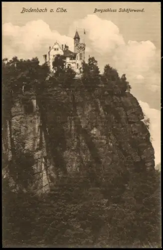 Postcard Tetschen-Bodenbach Decín Bergschloß Schäferwand 1914