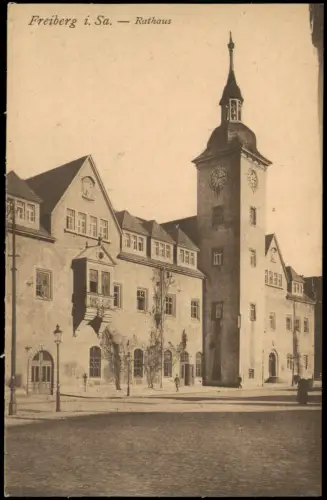 Ansichtskarte Freiberg (Sachsen) Partie am Rathaus 1920