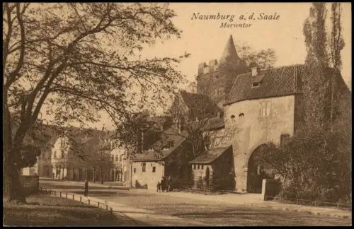 Ansichtskarte Naumburg (Saale) Stadtpartie Marientor 1922