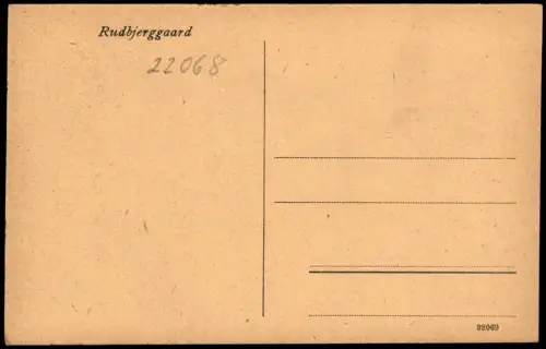 Postcard Rudbjerggård Schloss u. Turm 1922