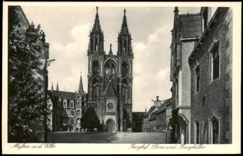 Ansichtskarte Meißen Dom Burghof Burgkeller 1929