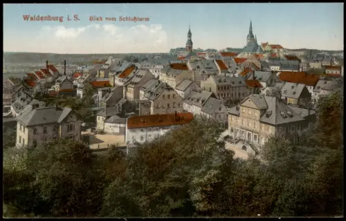 Ansichtskarte Waldenburg (Sachsen) Partie in der Stadt 1914
