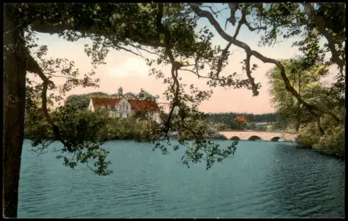 Ansichtskarte Grillenburg-Tharandt Jagdschloss - Brücke 1923