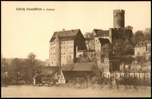 Ansichtskarte Gnandstein-Kohren-Sahlis Burg Gnandstein und Stadt 1925