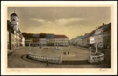 Ansichtskarte Leisnig Marktplatz 1925
