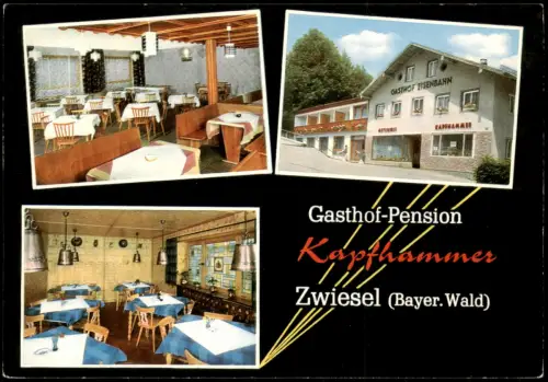 Ansichtskarte Zwiesel Mehrbildkarte Gasthof Pension KAPFHAMMER 1973