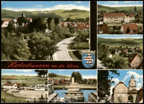 Herleshausen Mehrbildkarte u.a. mit Grenzkontrollpunk (Grenze BRD/DDR) 1979