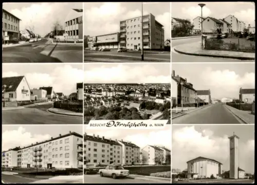 Dörnigheim-Maintal (Hessen) Neubaugebiet Straßen Kirche Fotokarte 1061