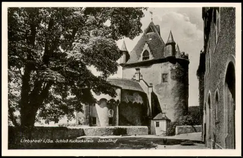 Ansichtskarte Liebstadt Schloß Kuckuckstein Schloßhof 1925