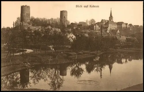 Ansichtskarte Kohren-Sahlis Stadtpartie 1925