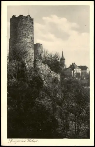 Ansichtskarte Kohren-Sahlis Burgruine Stadt 1925