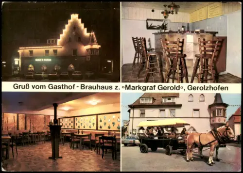 Ansichtskarte Gerolzhofen Gruß vom Gasthof Brauhaus z. Markgraf Gerold 1970