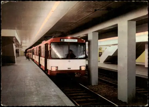 Frankfurt am Main U-Bahn-Station mit Linie A1 Richtung Hauptwache 1969