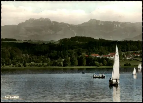Ansichtskarte Hirnsberg Simssee-Bad Endorf Segler auf dem Simssee 1971