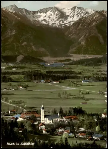 Elbach-Fischbachau Panorama mit Blick auf Jägerkamp und Aiplspitz 1965