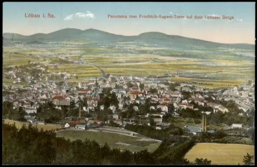Ansichtskarte Löbau Partie an der Stadt 1914