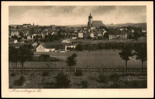 Ansichtskarte Marienberg im Erzgebirge Stadt Eisenbahnstrecke 1928