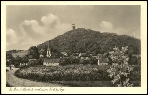 Ansichtskarte Collm-Wermsdorf Collmberg Feld an der Stadt Künstlerkarte 1923