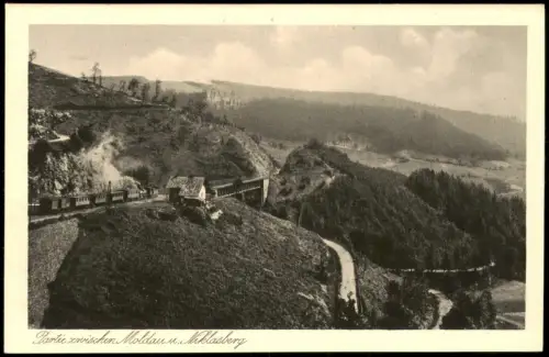 Niklasberg Mikulov v Krušných horách Dampflokomotive Brücke Moldau 1926