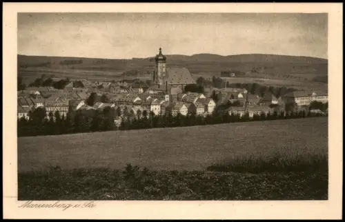 Ansichtskarte Marienberg im Erzgebirge Partie an der Stadt 1923