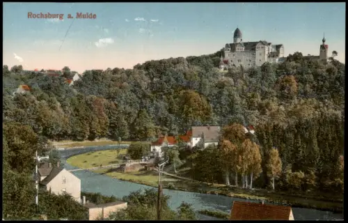Ansichtskarte Rochsburg-Lunzenau Schloss Rochsburg Talpartie 1923