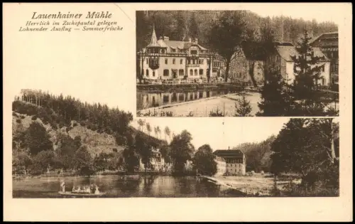 Ansichtskarte Lauenhain-Mittweida 2 Bild Lauenhainer Mühle 1923