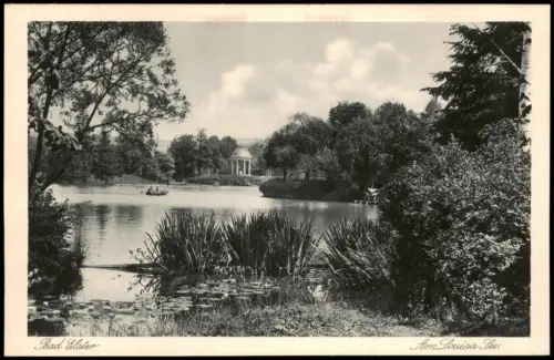 Ansichtskarte Bad Elster Luisa-See (Louisa-See) Pavillon 1924