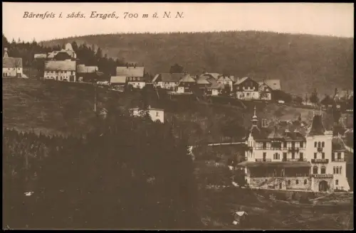 Bärenfels (Erzgebirge)-Altenberg (Erzgebirge) Stadt mit Hotel Kaiserhof 1914