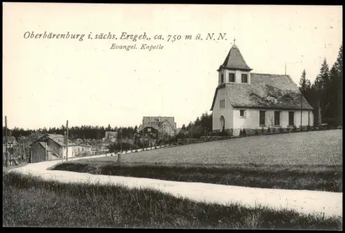 Bärenburg-Altenberg (Erzgebirge) Straßenpartie an der evangelischen Kirche 1914