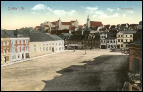 Ansichtskarte Colditz Sophienplatz - Stadt 1914