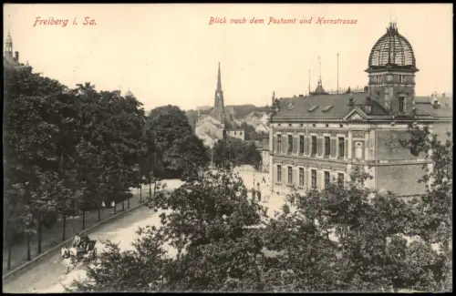 Ansichtskarte Freiberg (Sachsen) Postamt Hornstraße 1914