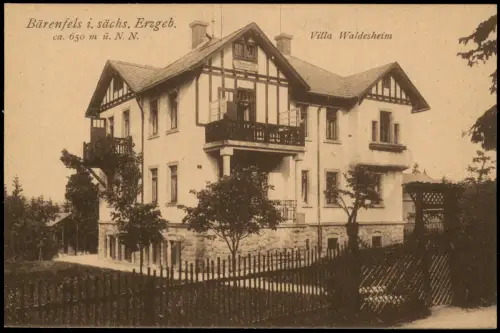 Bärenfels (Erzgebirge)-Altenberg (Erzgebirge) Villa Waldesheim 1914