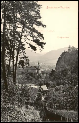 Postcard Tetschen-Bodenbach Decín Stadt Schloß Schäferwand 1914