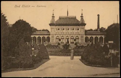 Ansichtskarte Bad Elster Kurhaus feine Dame 1914