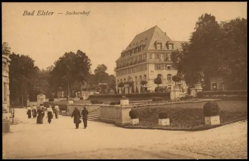Ansichtskarte Bad Elster Partie am Sanatorium Sachsenhof 1914
