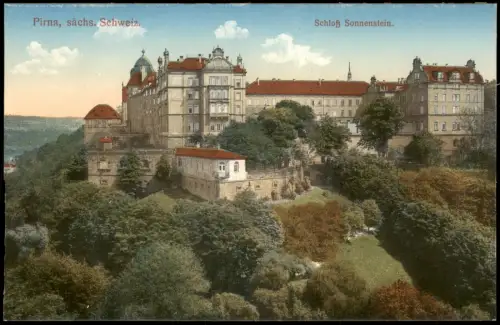 Ansichtskarte Pirna Schloss Sonnenstein 1914