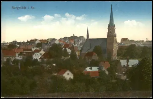 Ansichtskarte Burgstädt Blick auf die Stadt 1914