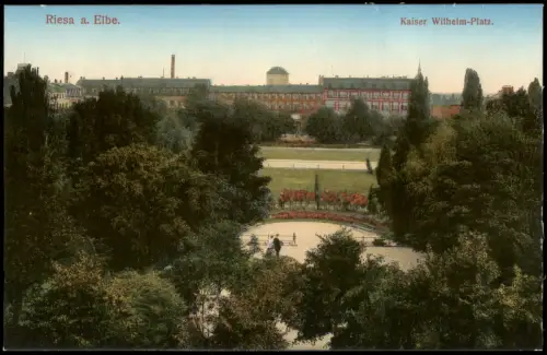 Ansichtskarte Riesa Kaiser-Wilhelm-Platz 1914
