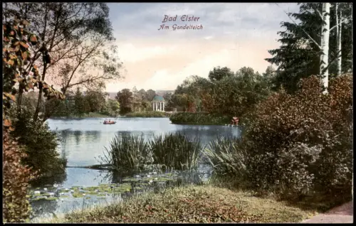 Ansichtskarte Bad Elster Partie am Gondelteich 1924