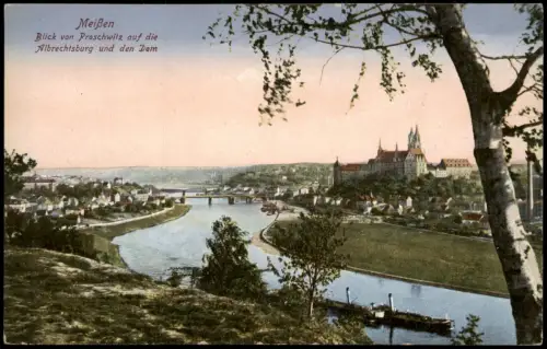 Ansichtskarte Meißen Blick von Proschwitz 1920
