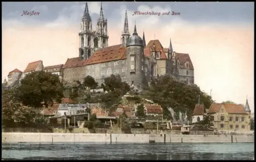 Ansichtskarte Meißen Schloss Albrechtsburg Elbe 1920